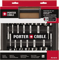 Porter-Cable - 1/4 to 2-1/8", 135° Point, Carbon Steel Auger Drill Bit Set - Apex Tool & Supply