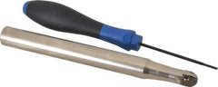 Seco - 1/2" Cut Diam, 0.433" Max Depth of Cut, 5/8" Shank Diam, 6.3" OAL, Indexable Ball Nose End Mill - Straight Shank, R218.20 Toolholder, 218.20-0.250.R Insert - Apex Tool & Supply