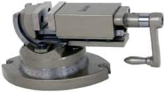Gibraltar - 2" Jaw Width, 2" Jaw Opening Capacity, 2-Way Angle Swivel Machine Vise - Manual Operation, 1 Station, 8-1/8" Long x 1" Deep, Cast Iron - Apex Tool & Supply