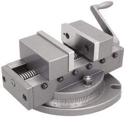 Gibraltar - 4" Jaw Width, 4" Max Jaw Opening, 1-1/2" Throat Depth, Manual Precision Self Centering Vise - Cast Iron (Body), Steel (Jaw Plate), 10-3/4" OAL x 6-3/8" OAH - Apex Tool & Supply