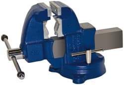 Gibraltar - 3-1/2" Jaw Width x 4" Jaw Opening Capacity, 4-1/2" Throat Depth, Bench & Pipe Combination Vise - 1/8 to 2-1/2" Pipe Capacity, Swivel Base, Bolt Down Attachment, Ductile Iron - Apex Tool & Supply