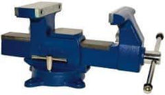 Gibraltar - 6-1/2" Jaw Width x 7" Jaw Opening Capacity, 4" Throat Depth, Bench & Pipe Combination Vise - 1/8 to 3-1/2" Pipe Capacity, Swivel Base, Bolt Down Attachment, Ductile Iron - Apex Tool & Supply