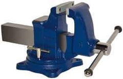 Gibraltar - 5" Jaw Width, 8" Opening Capacity, 5" Throat Depth, Ductile Iron Swivel Bench Vise - Bolt Down Base Attachment - Apex Tool & Supply