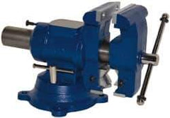 Gibraltar - 5" Jaw Width x 5" Jaw Opening Capacity, 4" Throat Depth, Bench & Pipe Combination Vise - 1/8 to 3-1/2" Pipe Capacity, Swivel Base, Bolt Down Attachment, Ductile Iron - Apex Tool & Supply