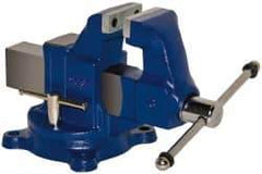 Gibraltar - 3" Jaw Width, 4" Opening Capacity, 3" Throat Depth, Ductile Iron Swivel Bench Vise - Bolt Down Base Attachment - Apex Tool & Supply
