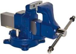 Gibraltar - 4" Jaw Width, 6-1/2" Opening Capacity, 4" Throat Depth, Ductile Iron Swivel Bench Vise - Bolt Down Base Attachment - Apex Tool & Supply