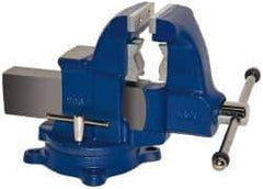 Gibraltar - 4-1/2" Jaw Width x 6" Jaw Opening Capacity, 5-1/2" Throat Depth, Bench & Pipe Combination Vise - 1/8 to 3-1/2" Pipe Capacity, Swivel Base, Bolt Down Attachment, Ductile Iron - Apex Tool & Supply