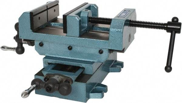 Wilton - 6" Jaw Opening Capacity x 2" Throat Depth, Horizontal Drill Press Vise - 6" Wide x 2" High Jaw, Cross Slide Base, Standard Speed, 9-1/2" OAL x 7-1/4" Overall Height, Cast Iron - Apex Tool & Supply