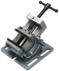 Wilton - 4" Jaw Opening Capacity x 1-1/2" Throat Depth, Angle Drill Press Vise - 4" Wide x 1-1/2" High Jaw, Stationary Base, Standard Speed, 7-1/4" OAL x 4-1/2" Overall Height, Cast Iron - Apex Tool & Supply