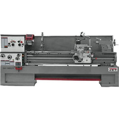 Jet - 18" Swing, 80" Between Centers, 230 Volt, Triple Phase Engine Lathe - 5MT Taper, 7-1/2 hp, 25 to 1,800 RPM, 3-1/8" Bore Diam - Apex Tool & Supply