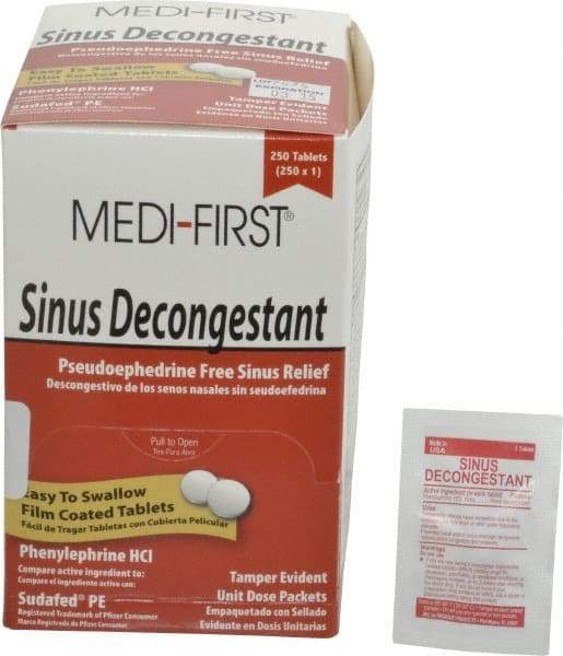 Medique - Medi-First Sinus Decongestant Tablets - Sinus Relief - Apex Tool & Supply