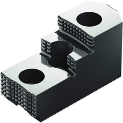 Schunk - 6" Max Chuck Diam Compatibility, Case Hardened Steel 1.5mm x 60° Serrated Hard Lathe Top Jaws - 1 Step - Apex Tool & Supply
