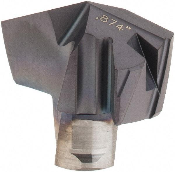 Iscar - Series ICP-2M, 0.874" Diam Grade IC908 140° Replaceable Drill Tip - Carbide, TiAlN Finish, 22 Seat Size, Through Coolant - Apex Tool & Supply
