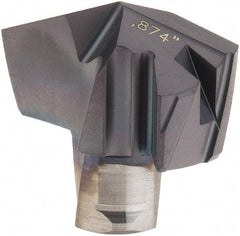 Iscar - Series ICP-2M, 0.874" Diam Grade IC908 140° Replaceable Drill Tip - Carbide, TiAlN Finish, 22 Seat Size, Through Coolant - Apex Tool & Supply