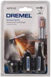 Dremel - 8 Piece Aluminum Oxide Garden/Lawn Mower/Chain Saw Sharpener, Gauge, Spacers, Wrench and Stones Kit - Apex Tool & Supply