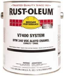 Rust-Oleum - 1 Gal Safety Red Gloss Finish Alkyd Enamel Paint - 230 to 425 Sq Ft per Gal, Interior/Exterior, Direct to Metal, <340 gL VOC Compliance - Apex Tool & Supply