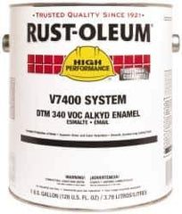 Rust-Oleum - 1 Gal Dunes Tan Gloss Finish Alkyd Enamel Paint - 230 to 425 Sq Ft per Gal, Interior/Exterior, Direct to Metal, <340 gL VOC Compliance - Apex Tool & Supply