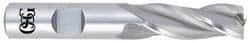 OSG - 1-1/8", 2" LOC, 1" Shank Diam, 4-1/2" OAL, 3 Flute, Cobalt Square End Mill - Single End, Uncoated, Spiral Flute, 30° Helix, Centercutting, Right Hand Cut, Right Hand Flute, Series 531 - Apex Tool & Supply