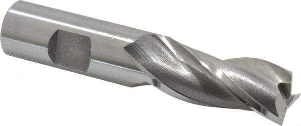 OSG - 3/4", 1-5/8" LOC, 3/4" Shank Diam, 3-7/8" OAL, 3 Flute, Cobalt Square End Mill - Single End, Uncoated, Spiral Flute, 30° Helix, Centercutting, Right Hand Cut, Right Hand Flute, Series 531 - Apex Tool & Supply