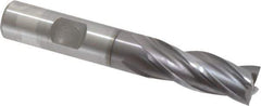 OSG - 1/2", 1-1/4" LOC, 1/2" Shank Diam, 3-1/4" OAL, 4 Flute, Cobalt Square End Mill - Single End, TiCN Finish, 30° Helix, Centercutting, Right Hand Cut, Series 541 - Apex Tool & Supply