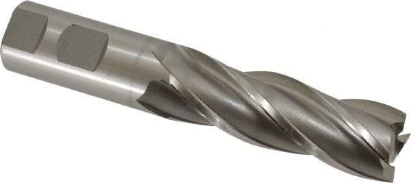 OSG - 1", 3" LOC, 1" Shank Diam, 5-1/2" OAL, 4 Flute, Cobalt Square End Mill - Single End, Uncoated, Spiral Flute, 30° Helix, Right Hand Cut, Right Hand Flute, Series 547 - Apex Tool & Supply