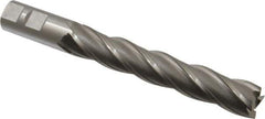 OSG - 7/8", 5" LOC, 7/8" Shank Diam, 7-1/4" OAL, 4 Flute, Cobalt Square End Mill - Single End, Uncoated, Spiral Flute, 30° Helix, Right Hand Cut, Right Hand Flute, Series 557 - Apex Tool & Supply