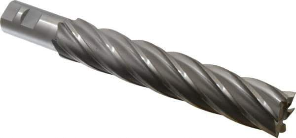 OSG - 1-1/2", 8" LOC, 1-1/4" Shank Diam, 10-1/2" OAL, 6 Flute, Cobalt Square End Mill - Single End, Uncoated, Spiral Flute, 30° Helix, Right Hand Cut, Right Hand Flute, Series 557 - Apex Tool & Supply
