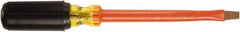 Ampco - 5/16" Blade Width, 10-1/4" OAL Standard Slotted Screwdriver - 6" Blade Length, Round Shank, Acetate with Rubber Grip Handle - Apex Tool & Supply