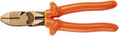 Ampco - 8-3/4" OAL, Insulated Side Cutting Linesman's Pliers - Smooth Jaw, 1000 Volt Insulated Handles - Apex Tool & Supply