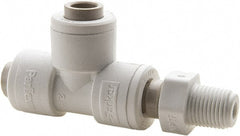 Parker - Plastic Push-To-Connect Tube Fittings Type: Male Swivel Run Tee Tube Outside Diameter (Inch): 1/4 x 1/4 - Apex Tool & Supply