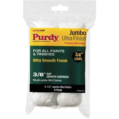 Purdy - 3/8" Nap, 4-1/2" Wide Paint Mini Roller Covers - Semi-Smooth Texture, Microfiber - Apex Tool & Supply