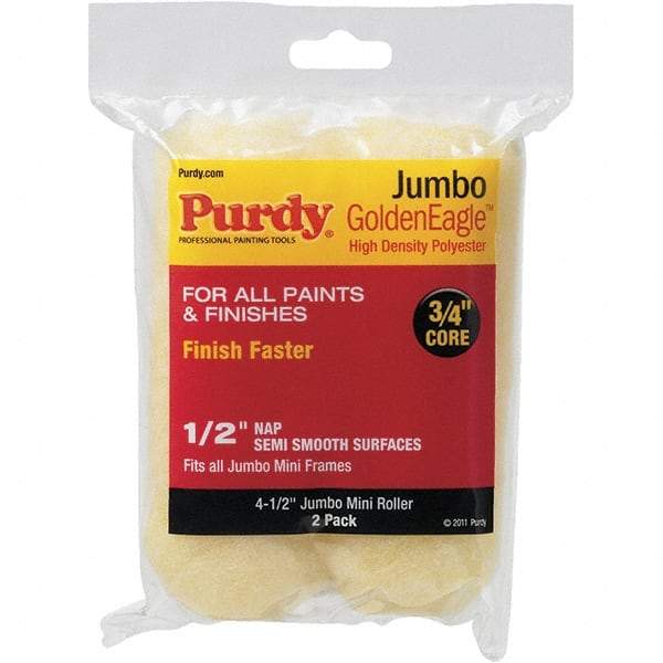 Purdy - 1/2" Nap, 4-1/2" Wide Paint Mini Roller Covers - Medium Texture, High Density Polyester - Apex Tool & Supply