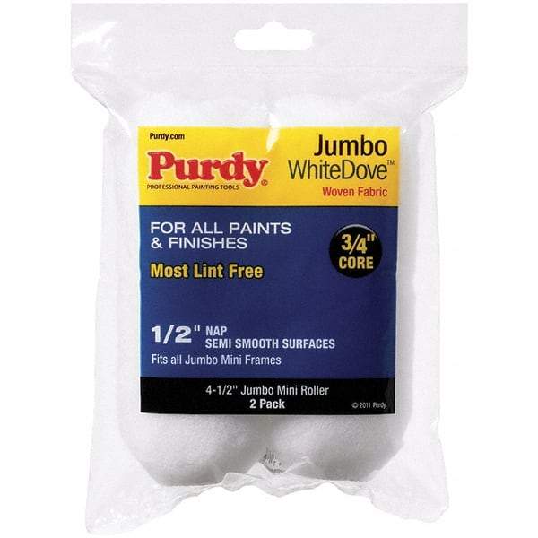 Purdy - 1/2" Nap, 4-1/2" Wide Paint Mini Roller Covers - Medium Texture, Woven Dralon Fabric - Apex Tool & Supply