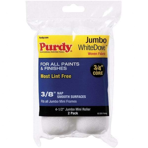 Purdy - 3/8" Nap, 4-1/2" Wide Paint Mini Roller Covers - Semi-Smooth Texture, Woven Dralon Fabric - Apex Tool & Supply