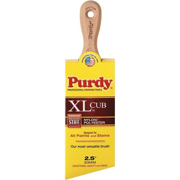 Purdy - 2-1/2" Angled Nylon/Polyester General Purpose Paint Brush - 2-15/16" Bristle Length, 3-4/5" Wood Short Handle - Apex Tool & Supply