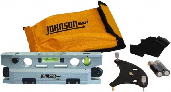 Johnson Level & Tool - 1 Beam 100' Max Range Torpedo Laser Level - Red Beam, 1/8" at 50' Accuracy, 7-1/2" Long x 2" Wide x 1" High, Battery Included - Apex Tool & Supply