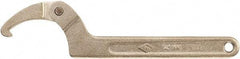 Ampco - 1-1/4" to 3" Capacity, Aluminum Bronze Finish, Adjustable Pin Spanner Wrench - 8" OAL - Apex Tool & Supply