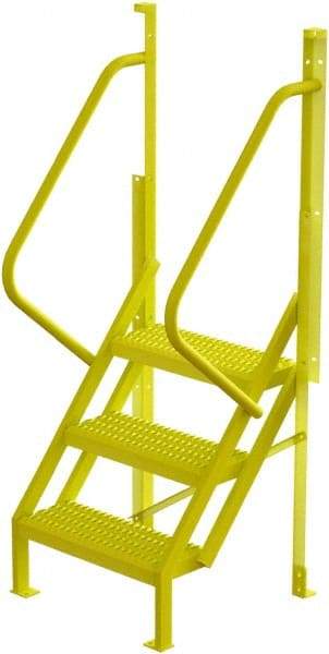 TRI-ARC - 72" 3 Step Configurable Crossover Ladder - 50° Incline, 1,000 Lb Capacity, 30" Platform Height, 30" Base Width x 27" Base Depth, Serrated - Apex Tool & Supply