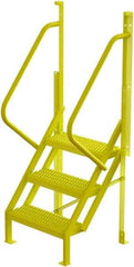 TRI-ARC - 72" 3 Step Configurable Crossover Ladder - 50° Incline, 1,000 Lb Capacity, 30" Platform Height, 30" Base Width x 27" Base Depth, Serrated - Apex Tool & Supply