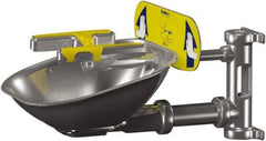 Bradley - 15" Wide x 13" High, Wall Mount, Stainless Steel Bowl, Eye & Face Wash Station - 1/2" Inlet, 30 psi Flow, 5.1 GPM Flow Rate - Apex Tool & Supply