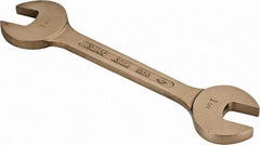 Ampco - 1-1/4" x 1-7/16" Nonsparking Open End Wrench - 14-3/8" OAL, Double End, Plain Finish, 15° Head Angle - Apex Tool & Supply