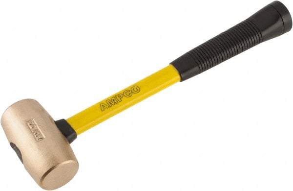 Ampco - 4 Lb Head Mallet - 15" OAL, 15" Long Fiberglass Handle with Grip - Apex Tool & Supply