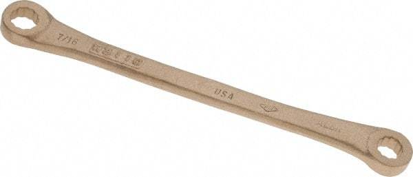 Ampco - 3/8" x 7/16" 12 Point Offset Box Wrench - Double End, 7-3/4" OAL, Aluminum Bronze - Apex Tool & Supply