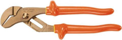 Ampco - 10-1/4" OAL, 1-1/2" Max Capacity, Groove Joint Tongue & Groove Pliers - Grooved Straight Jaws, Insulated Handles - Apex Tool & Supply