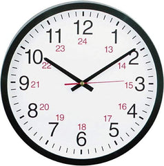 UNIVERSAL - 11-1/2 Inch Diameter, White Face, Dial Wall Clock - Analog Display, Black Case, Runs on AA Battery - Apex Tool & Supply