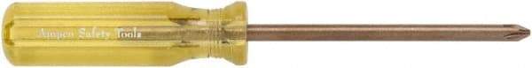 Ampco - #0, 6" OAL, Standard Phillips Screwdriver - 2-23/64" Blade Length, Round Shank, Acetate Handle - Apex Tool & Supply