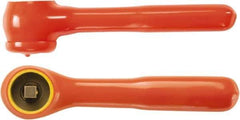 Ampco - 3/8" Drive Round Head Quick-Release Ratchet - Insulated Finish, 7-3/4" OAL, 12 Gear Teeth, Insulated Handle - Apex Tool & Supply