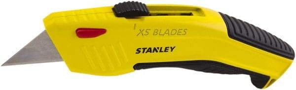 Stanley - Retractable Utility Knife - 1/2" Bi-Metal Blade, Black & Yellow Cast Metal Handle, 1 Blade Included - Apex Tool & Supply