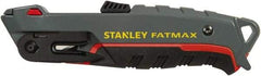 Stanley - Retractable Utility Knife - 1/2" Bi-Metal Blade, Gray Bi-Material Handle, 6 Blades Included - Apex Tool & Supply
