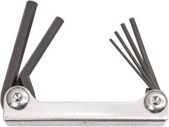 Bondhus - 6 Piece Fold-Up Ball End Hex Key Set - Hex Range 3 to 10mm, 7-1/2" OAL, Protanium High Torque Steel - Apex Tool & Supply